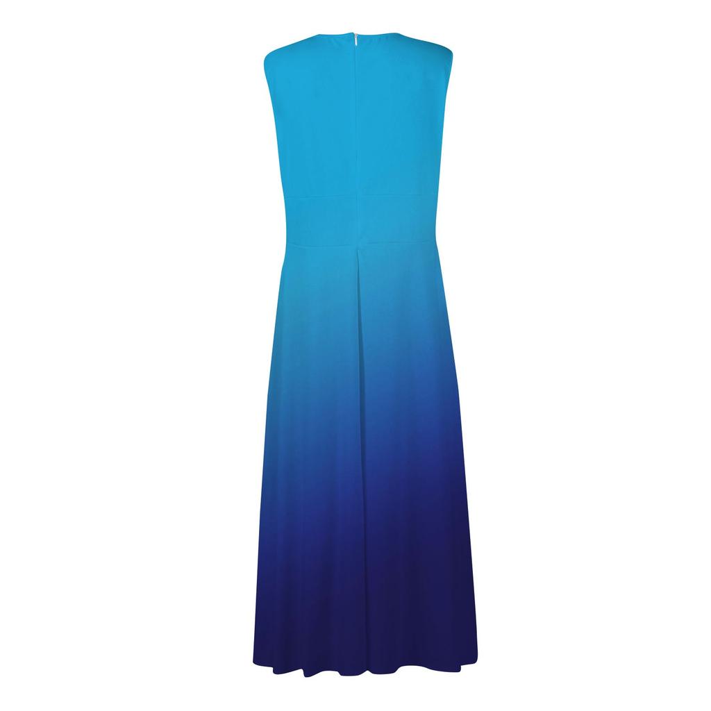 Dames lange jurk Maxi-jurk Casual jurk Zomer Casual mouwloze V-hals Boho taille terugtrekking bedrukte jurk
