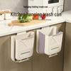 Punch-Free Wall-Mounted Foldable Trash Can for Kitchen and Bathroom.