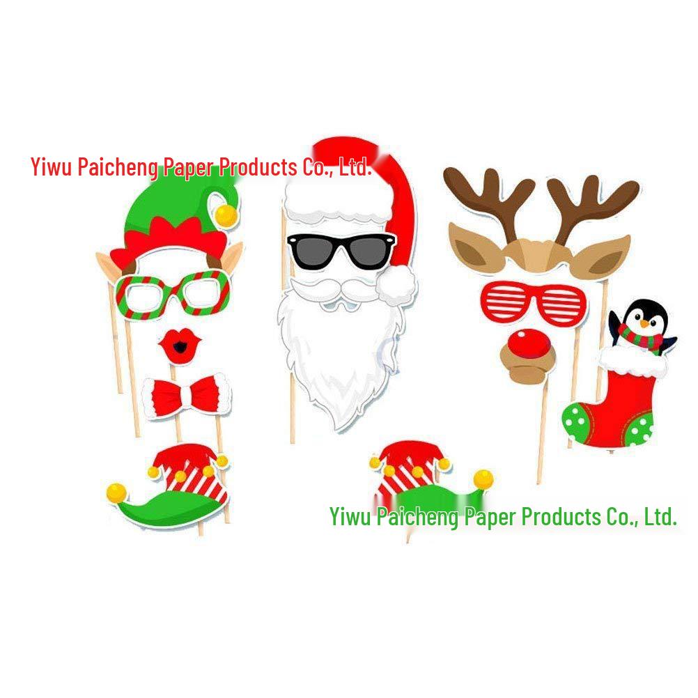 Veselé Vánoce 32dílná sada fotografických rekvizit pro slavnostní výzdobu a párty atmosféru