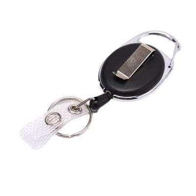 1Pc Schwarz Draht Seil Schlüsselbund Schlüsselring Stahl Kabel 60Cm Versenkbare Id Karte Halter