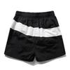 Men's Blue White Stripe Casual Shorts – Elastic Drawstring Waist Nylon Shorts for Summer Daily & Streetwear