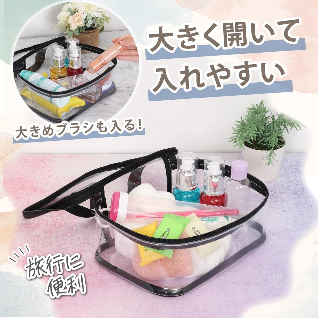 Astro Clear Pouch Vanity Pouch PVC transparent bag Transparent and visible contents Vanity case Large capacity Makeup Makeup Cosmetics Handheld