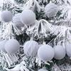 12pcs 6cm Christmas Tree Ball Pendant Flocked Xmas Tree Ornaments Christmas Spheres  New Year Noel