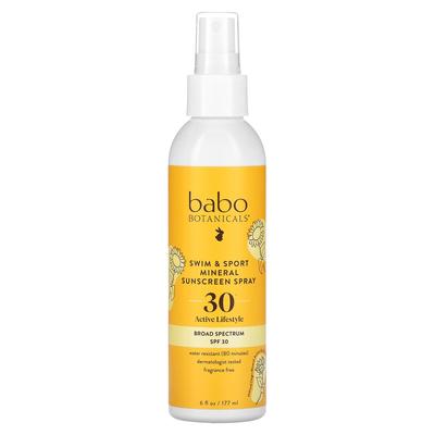 Plávanie a šport, Minerálny opaľovací sprej, SPF 30, 177 ml(6 fl oz)
