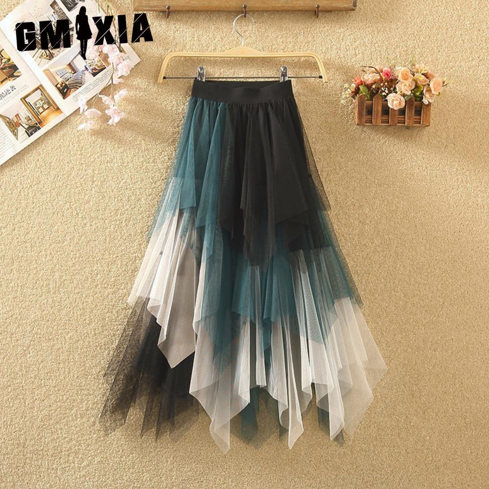 GMXIA Damenmode Lässig Einfarbig Druck Sommer Frühlingsrock