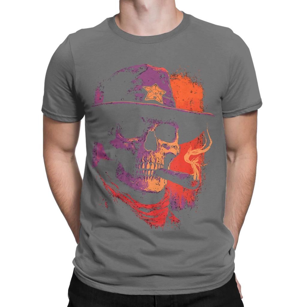 Skeleton Smoking Tshirt For Unisex Awesome Pure Cotton Tees Crew Neck Short Sleeve T Shirts Summer Clothing