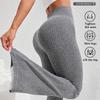 Spring and Autumn Women's High Waist and Abdominal Compression for Slimming, Three Dimensional Texture, Wide Thread Bellbottom Pants, Fitness
