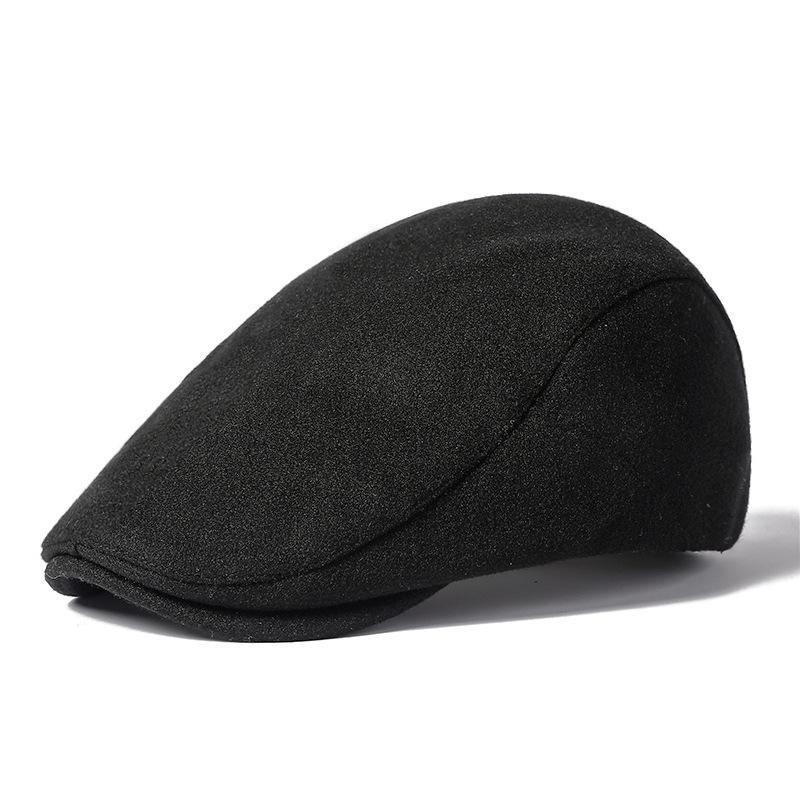 Solid Color Duck Tongue Hat Winter Warm Forward Cap Thickened Warm Beret Ladies Retro Hat