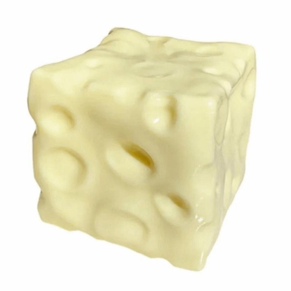 Super Soft Cheese Squeezed Cube 6/7cm Cheese Stress Ball Giant Cheese Squeeze Toy  Stress Relief