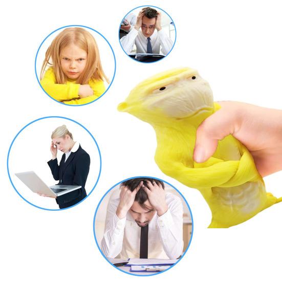 Yellow Orangutan Squeeze Toy Anxiety Stress Relief Gorilla Pinch Sensory Toy Teens Adults Soft TPR Calming Animal Fidget Toy