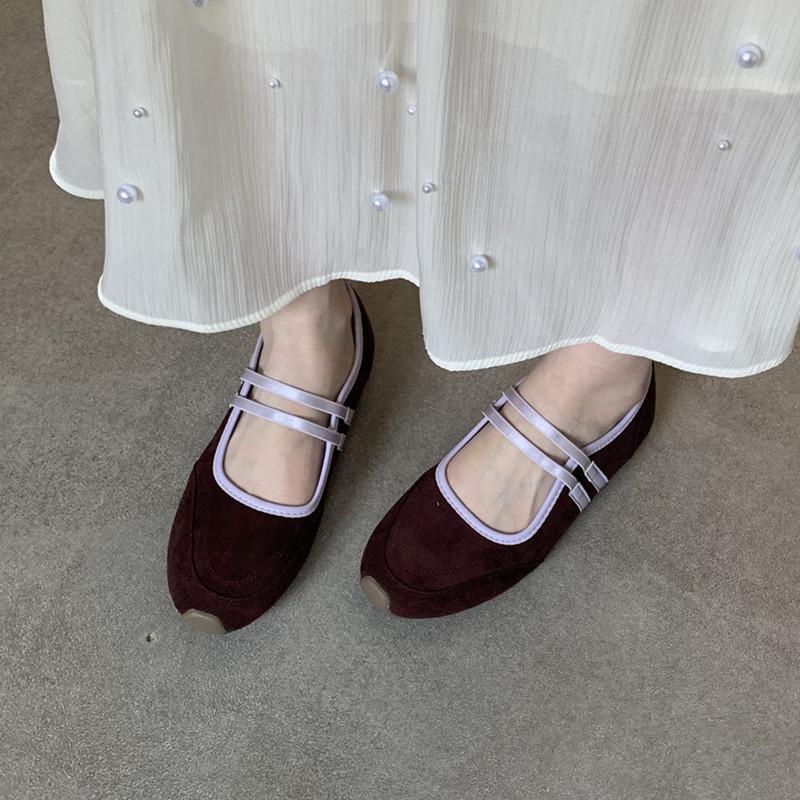 Fashion IPPEUM Ballet Sneakers Shoes Red Ballet Sneakers Round Toe Ballerinas Flats