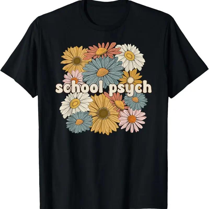 Groovy School Psych Flowers Psychologist T Shirt