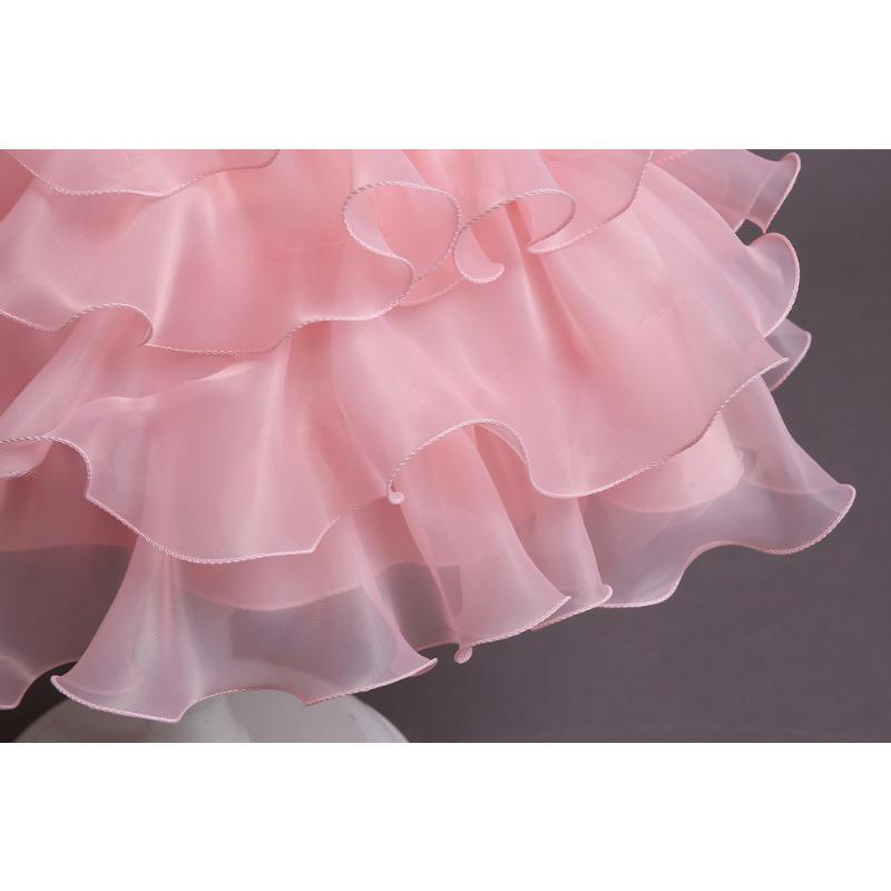 Girls Princess Cake Tutu Dress Flower Girl Performance Gown With Headband