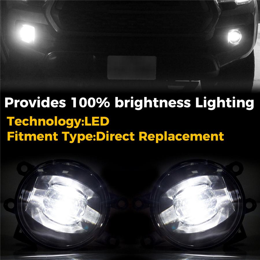 Pair LED Fog Lights For 2012-2021 Toyota Tacoma 4Runner Tundra RAV4 Driving Lamp