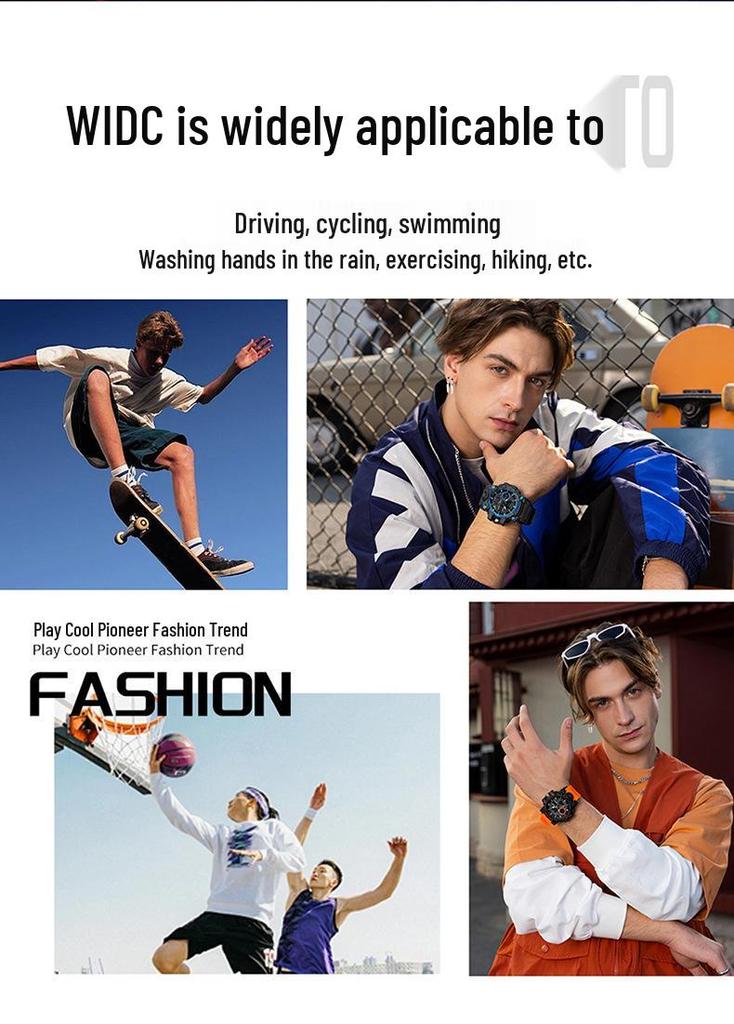 Men's Multi-Functional Waterproof Dual Display Outdoor Sports Watch for Mountaineering and Running