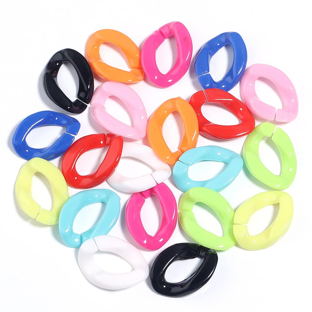 20pcs/lot Colorful Acrylic Twisted Link Chain Clasps For Jewelry Connectors Open Buckle DIY Necklace Glasses Chains Accessories