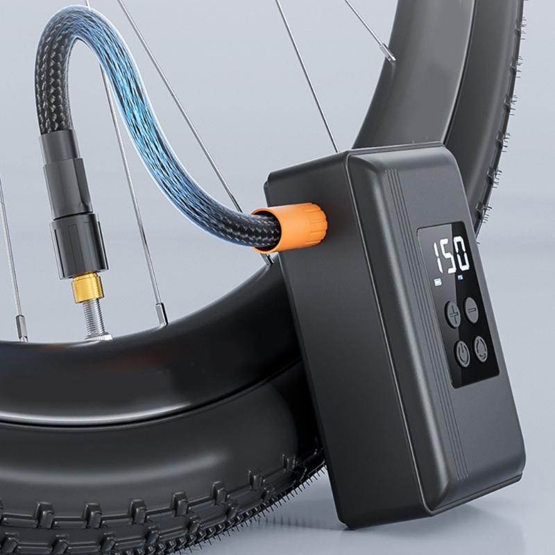 High Accuracy Bike Air Pumps Digital Display Compact Design Lightweight ABS Bike Tire Pumps Fast Inflation Device