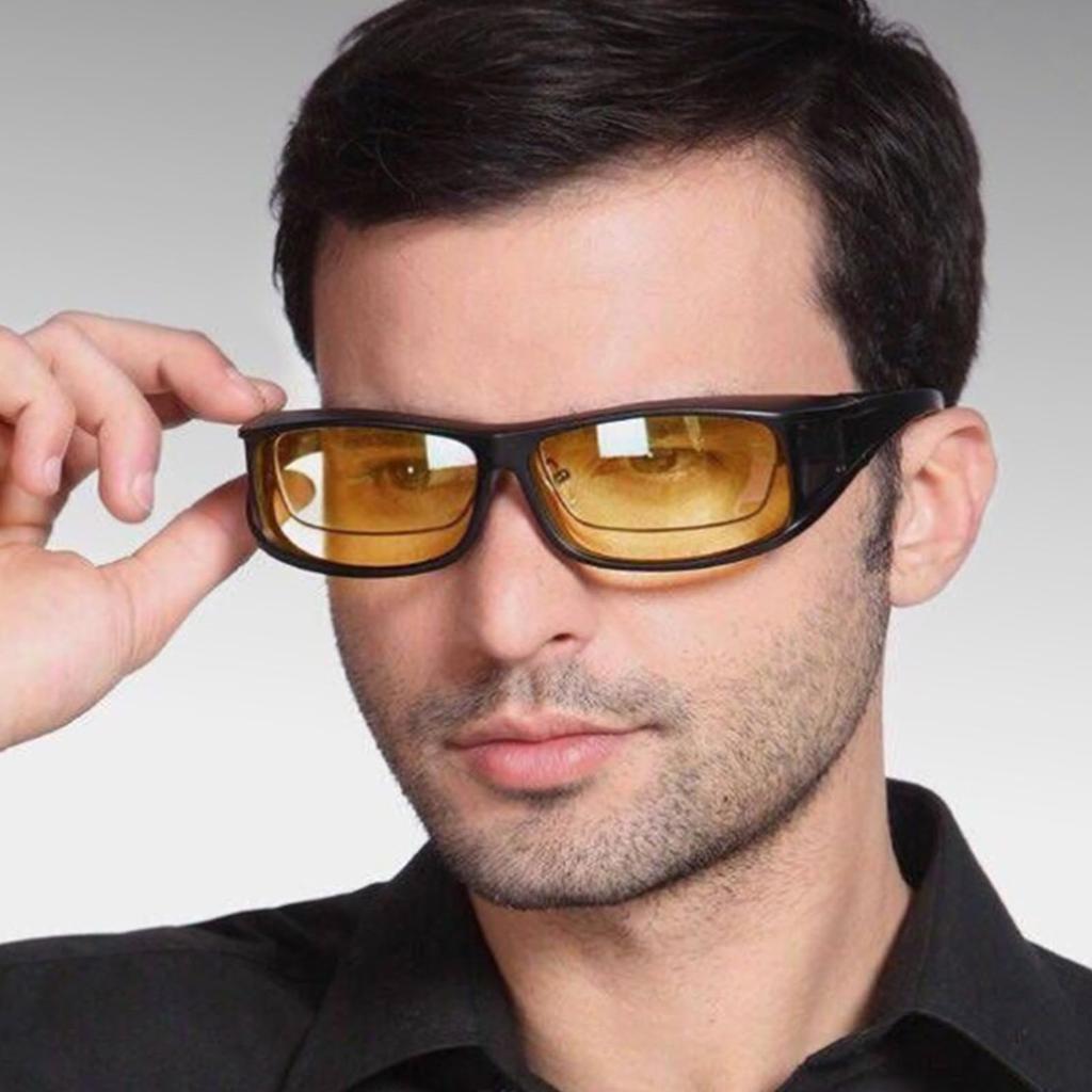 Night Vision Glasses with Yellow Polarized and TAC UV400 UV Unisex [Teenkorvov] Lenses, Light-Enhancing Function, Over-the-Glasses Sunglasses,