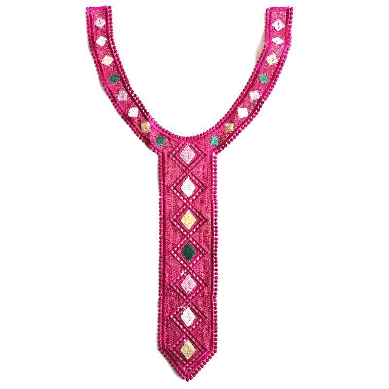 Color Embroidery Lace Collar Piece Personalized Tie Shape Heavy Industry Embroidery Fake Collar Clothing Corsage Accessories Collar Piece