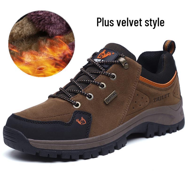 Autumn/Winter Outdoor Low-Top Hiking Shoes for Men & Women - Cotton Lined