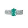 Offener Ring Modischer Eiform Eisgeschnittener Paraiba-Ring mit Hochkohlenstoff-Diamant Einfach Elegant für Damen