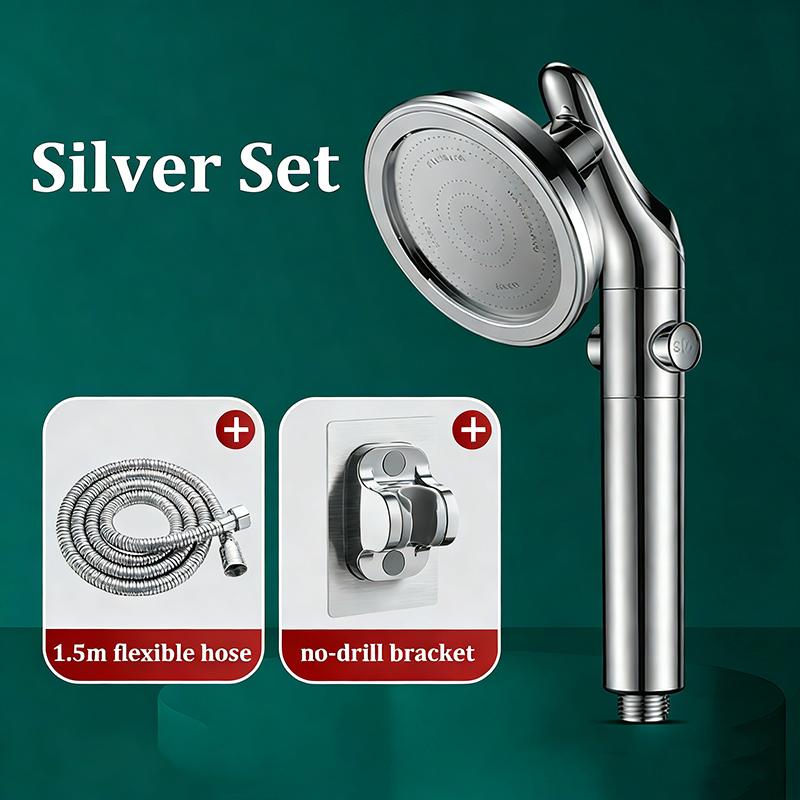 Dual-use Adjustable Handheld Shower Head High Pressure Overhead Spray Large Water Output Rotatable Elbow Shower Head Set