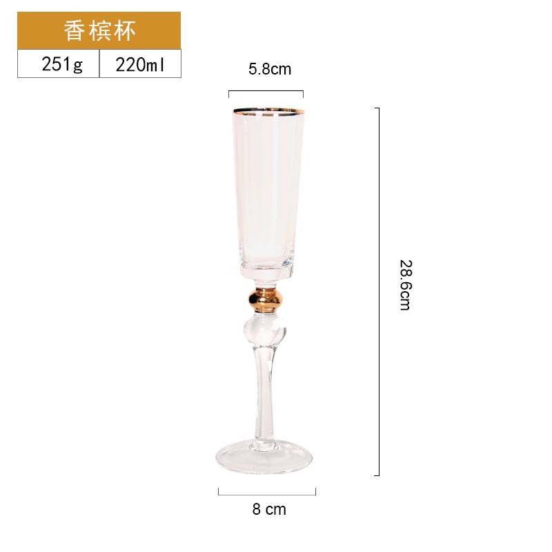 Northern Europe Phnom Penh Goblet Wine Glass Vintage Red Wine Glass Gold Edged Champagne Whiskey Cup Household Bar Drinkware