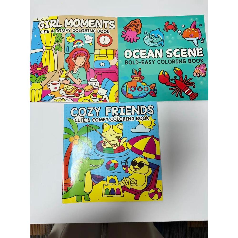 24 Pages Coloring Book Creative DIY Entertainment Illustrations Hand Drawn Cartoon Animal Princess Art children's Drawing Book