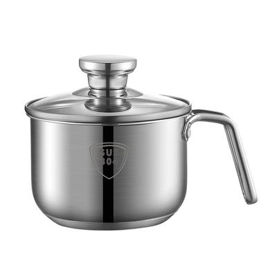 Small Sauce Pot Sauce Pan with Glass Lid Thickened Stainless Steel Multifunctional Portable Saucepan Pot with Handle