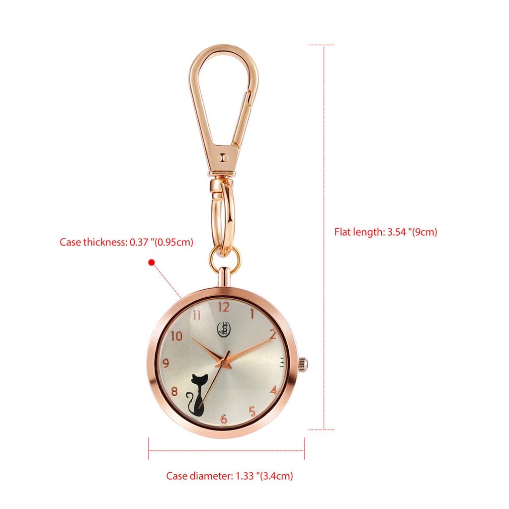 Nurse Watch Keychain Waterproof Rose Gold Fashion Accessory