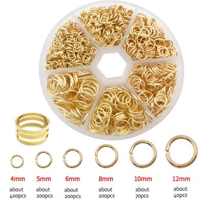 Multicolor Iron Jump Rings Set - 6 Compartments with Opener for DIY Jewelry