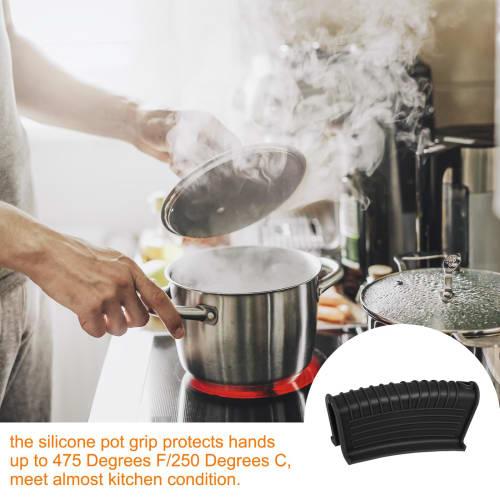 uxcell Cast Iron Skillet Handle Covers, Set of 4, Silicone Hot Handle Holders, Heat-Resistant Pot Handle Sleeves for Cast Iron Frying Pans, Metal Pots