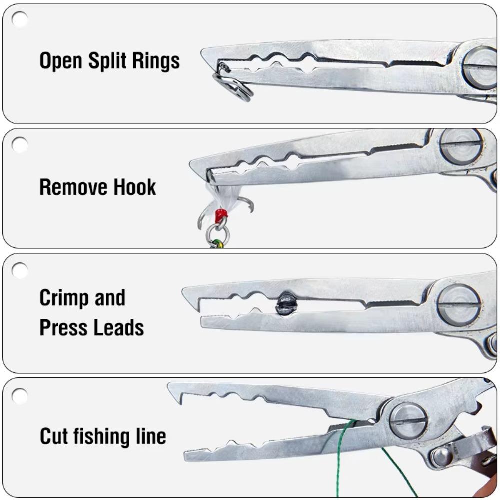 1 Set Portable Stainless Steel Hook Cutter Hook Remover Fish Lip Gripper Pliers Fishing Gear