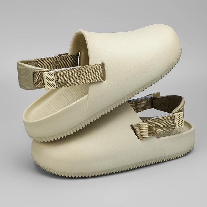 Baotou Slippers for Men In Summer, Thick Soled Non Slip Sandals for Outdoor Wear, Lightweight and Breathable Casual Beach Shoes