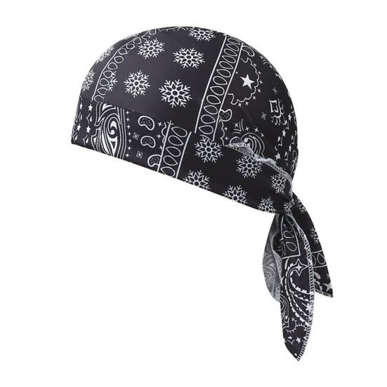 Paisley Cooling Headscarf Cap Set, Sweat Wicking Adjustable Straps Elastic Fit Breathable Hand Washable Headwrap