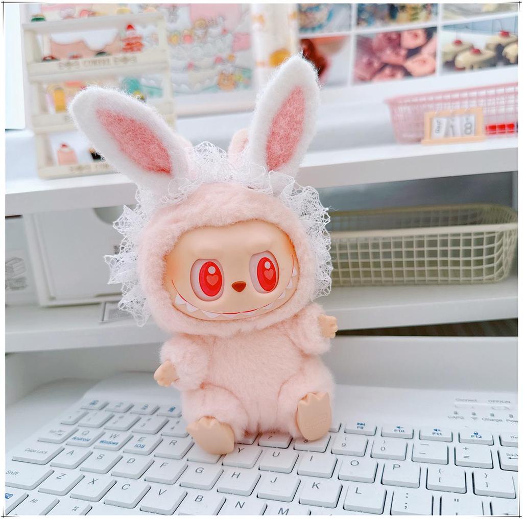 First, Second, and Third Generation Labubu Doll Clothes & Accessories Set: Includes 17cm and 10cm Doll Clothes, Crossbody Bag, and Hair Clip.