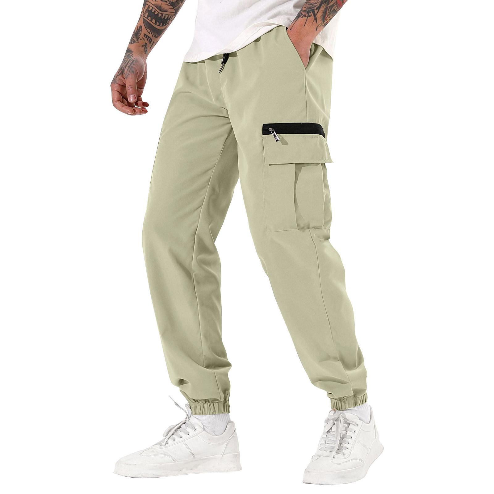 

Повседневные спортивные брюки мужские свободные длинные вставки фитнес бег тренировочные брюки XL хаки