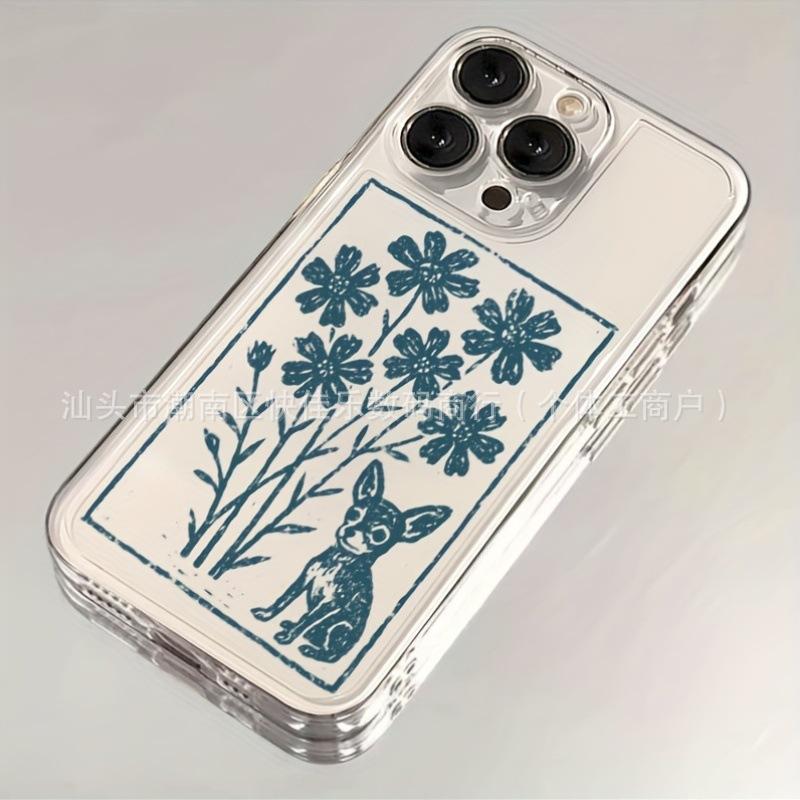 Fresh Little White Flower is suitable for iPhone 15 Pro Max case transparent 17/16 Plus full coverage iPhone 13/14