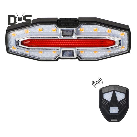 Bicycle Tail Light Adjustable LED Remote Control MTB Road Mountain Bike Turn Signal Lamp Waterproof Rechargeable Bright Night Riding Bike Warning