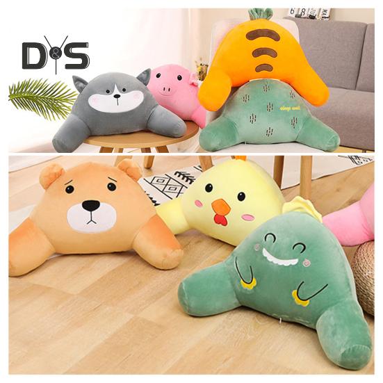 Throw Pillow Cartoon Animal Shape Elastic Fully Filling Plush Stuff Toy Sofa Bed Couch Decoration Office Nap Pillow Chair Waist Protector Car Seat