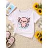 European sizes Kids' Summer T-Shirt, Suitable for Outdoor Sports, And Easy to Clean, Soft And Cute Pink Hexagonal Axolotl Cute Print T-Shirt, Unisex