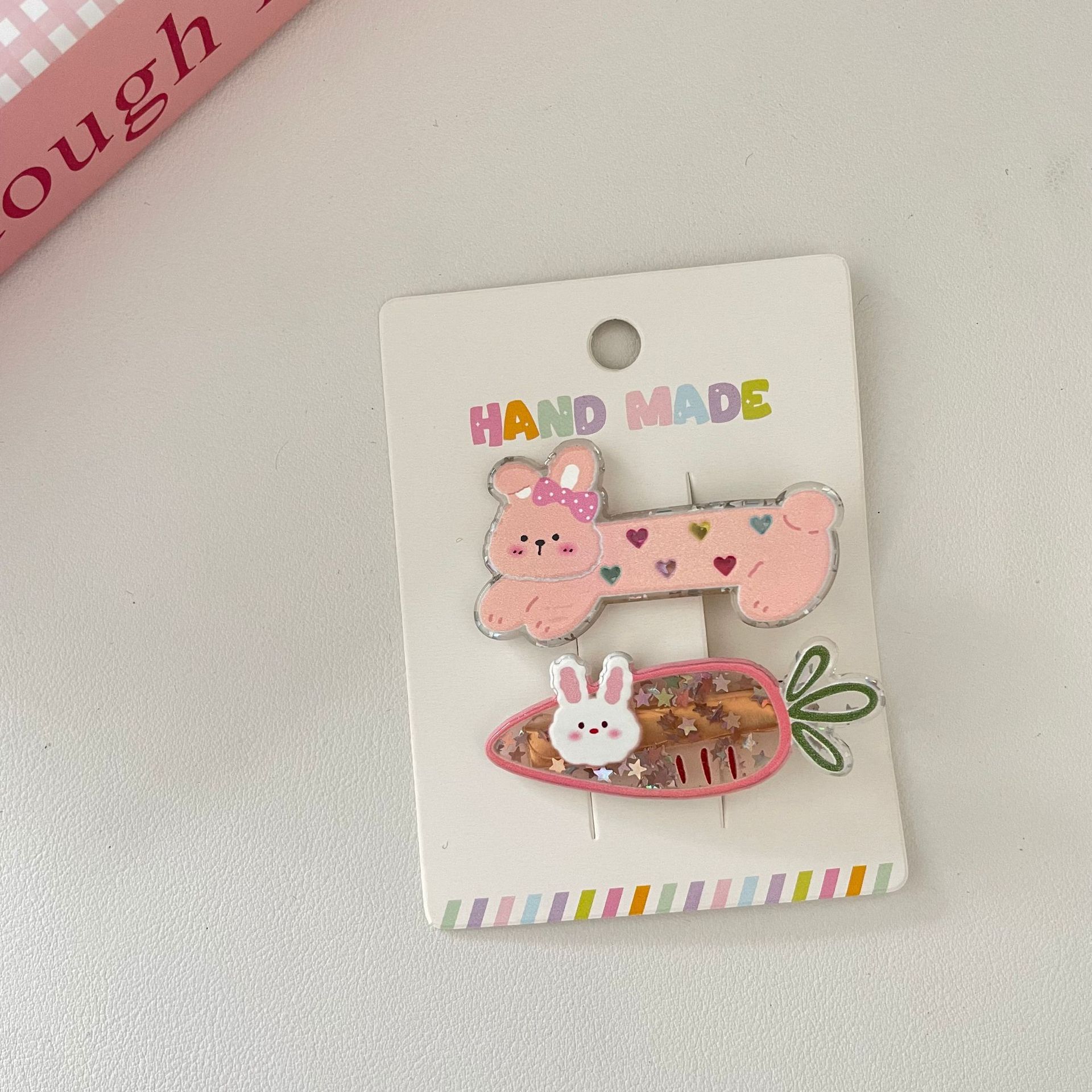 

2pcs cute cartoon creative dog bone hair clip a pair of clips headband bangs clip for women forehead side clip