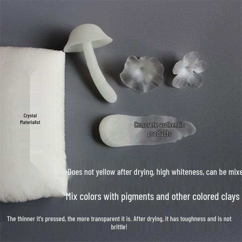 Figurative Crystal Resin Cold Porcelain Clay: Semi-transparent, No-bake, 0.5g Polymer Succulent Clay Material.