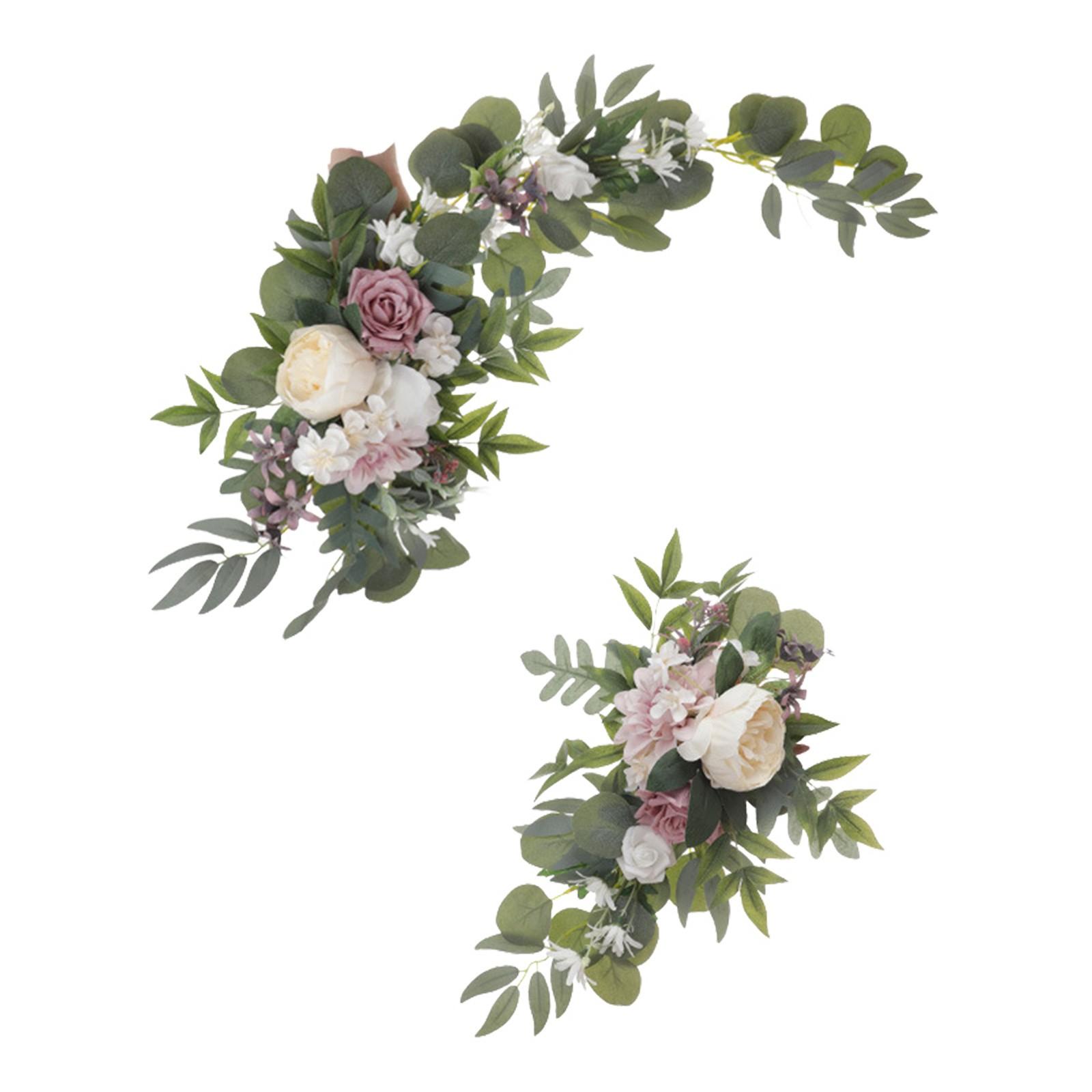 

Artificial Arch Flower Welcome Flower Two-piece Set Simulated Door Lintel Flower Card Corner Rose Wedding Decor Fake Flower One Size бежевый