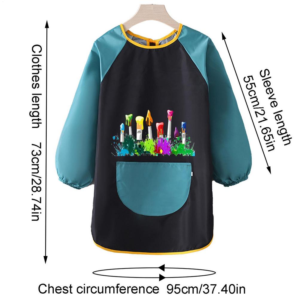 

Children s Painting Aprons Waterproof Long Sleeved Cover Kindergarten Art Painting Reverse Dressing Baby Eating Bib Kids Apron
