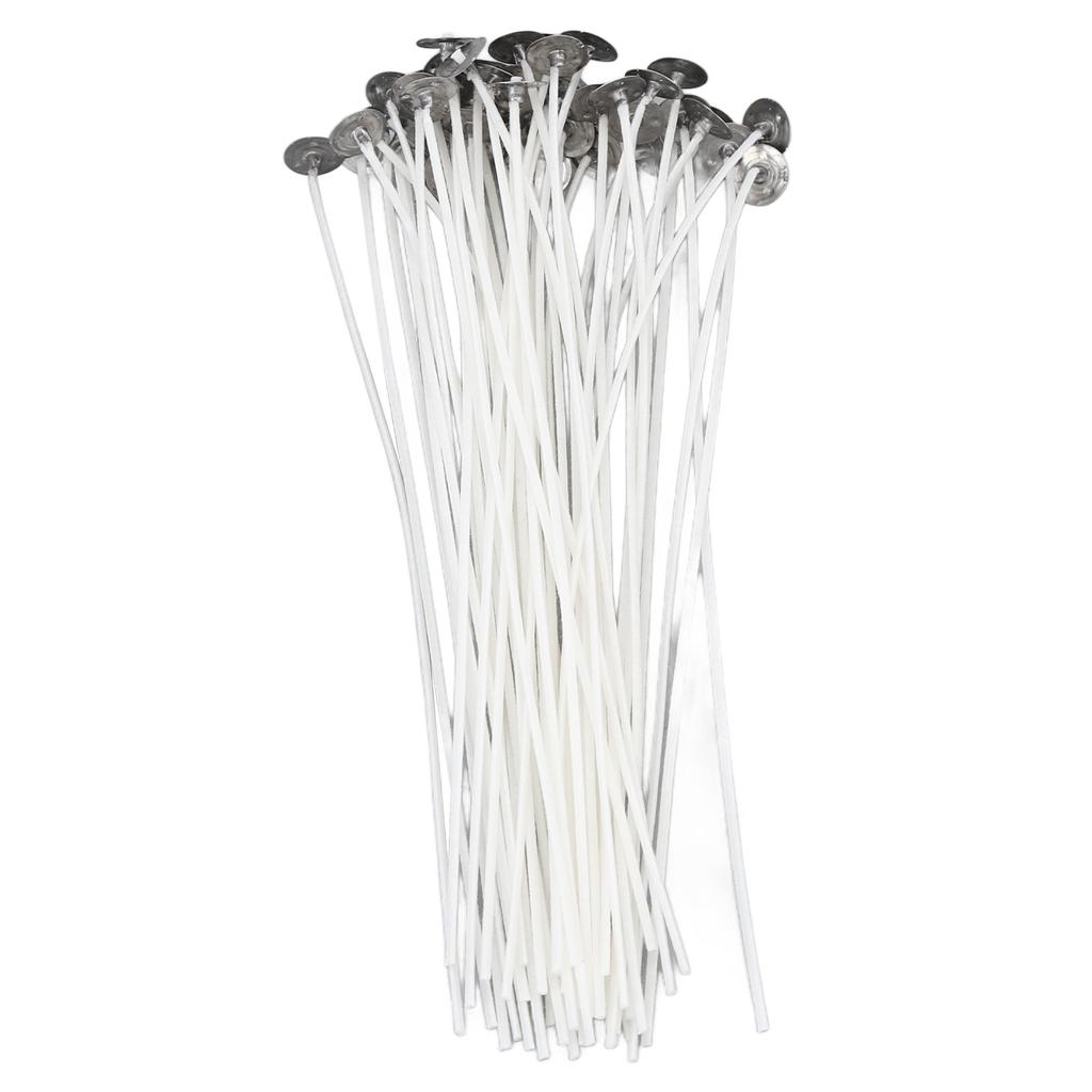 50pcs Candle Wick Pre Waxed 20cm Low Smoke Metal Sustainer Tab for DIY Candle Making