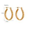 Titanium Steel Gold Chunky Twisted Hoop Earrings Non Fading Versatile Ear Cuff for Women