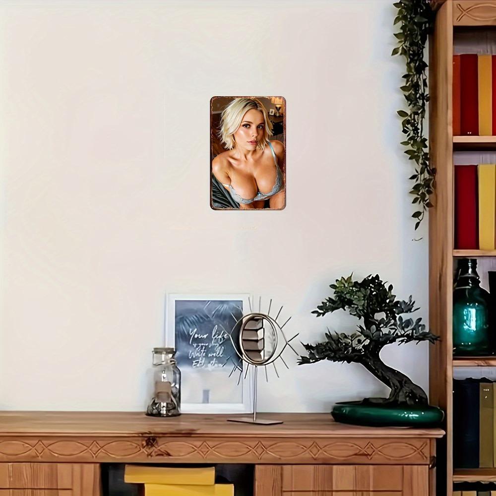 Vintage 8x12" Aluminiumschild: Bikini-Mädchen Stranddeko, Wasserdichte Wandkunst für Zuhause/Café, Geschenk