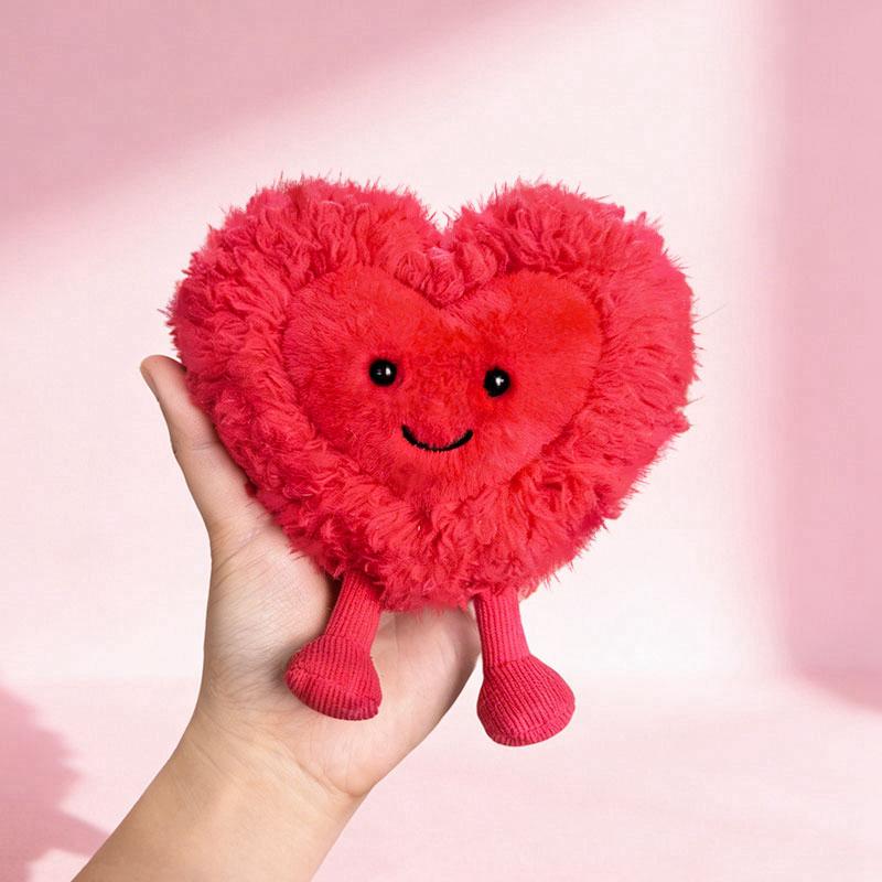 Love Heart Soft Stuffed Plush Toys Home Desktop Ornament  Valentine's Day Romantic Gifts For Girlfriend Heart Plushies Doll