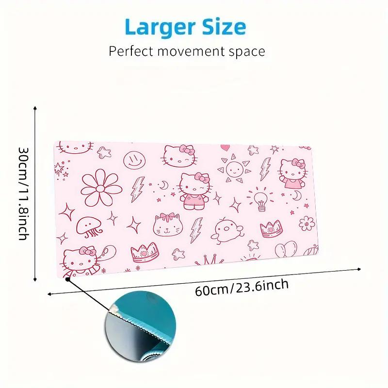 Hello Kitty Print Cushion Non-slip Laptop Tablet Big Mousepad XXL Mat Mini PC Playmat With Lock edge